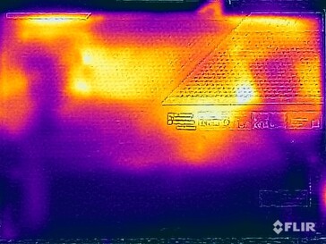 Oppervlaktetemperaturen tijdens de stresstest (onder)