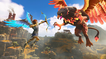 Een afbeelding van een mythologisch wezen in Immortals Fenyx Rising.