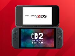 Mockup van 2DS/3DS accessoire voor Switch 2 met tweede scherm (Afbeelding bron: Nintendo of America met bewerkingen)