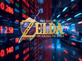 Het remake-logo van The Legend of Zelda: Ocarina of Time voor de beurstikker van Nintendo