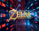 Het remake-logo van The Legend of Zelda: Ocarina of Time voor de beurstikker van Nintendo
