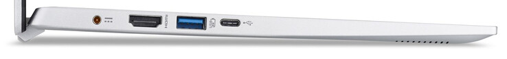 Linkerzijde: stopcontact, HDMI-poort, USB 3.2 Gen 1 (Type-A) poort, USB 3.2 Gen 1 (Type-C) poort