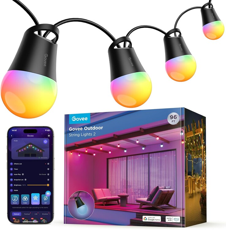 De nieuwe Govee Outdoor Clear Bulb String Lights hebben een ander ontwerp dan de Outdoor String Lights 2 (hierboven). (Afbeeldingsbron: Govee)