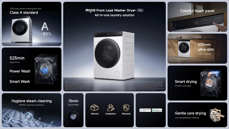 De 8KG combimachine is volledig geïntegreerd met de Xiaomi Home app voor bewaking op afstand, aangepaste