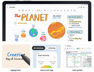 S Pen functies op de tablet (Afbeelding bron: Samsung)