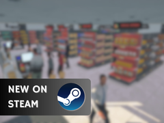 Supermarket Simulator is tot 26 juni verkrijgbaar voor $14,99. Afgebeeld - een screenshot van het spel met het Steam-logo en de tekst 