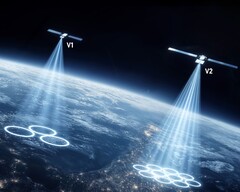 Een illustratie van mobiele satellietbundels.