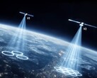 Een illustratie van mobiele satellietbundels.