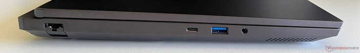 Links: Ethernet (2,5 GBit/s), USB-C 3.2 Gen 2 (10 GBit/s, DisplayPort 1.4a, 100-watt Power Delivery), USB-A 3.2 Gen 1 (5 GBit/s), 3,5 mm audio
