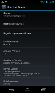 Het toestel draait op Android Jelly Bean (4.2.1)...