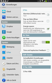 ...of de S Pen-instellingen aan te passen.