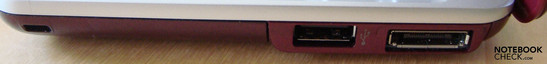 Rechterkant: USB, Port Replicator Interface