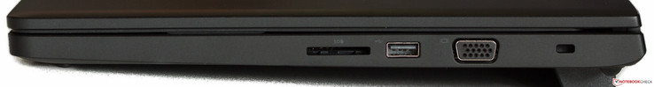 Rechterkant: Stroomaansluiting, ventilatieopening, HDMI, 2 x USB 3.0, audio in / uit