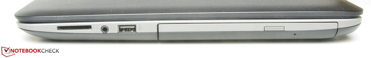 Rechterkant: geheugenkaartlezer, combineerde audiopoort, USB 2.0, DVD brander