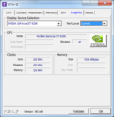 Systeeminformatie CPUZ grafische kaart