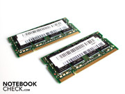 Het DDR2 RAM geheugen bestaat uit 2 modules van 2,048 MB.