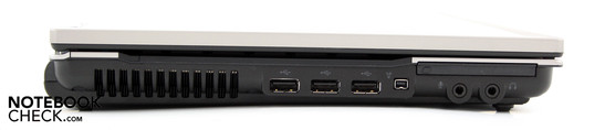 Linkerzijde: 3x USB, FireWire, audio, ExpressCard/54