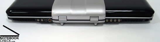 Achterzijde: Optische audio connector, S-Video, antenne, Dolby-Surround