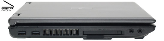 Linkerzijde: 2xUSB 2.0, ventilator, kaartlezer, ExpressCard/54, microfoon, hoofdtelefoon