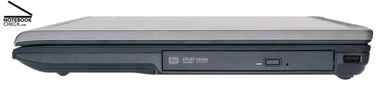 Right Side: DVD drive inside a MediaBay slot, 1x USB-2.0