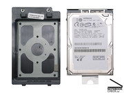 The HDD cover is made of thick metal, but, there isn't any further anti-shock protection.