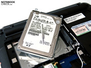 ... waaronder de 250 GB hard disk van Hitachi ligt ...