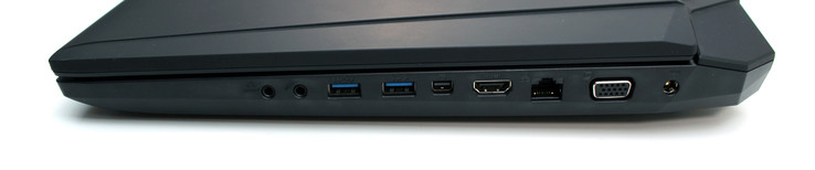 Rechterkant: audio, 2x USB 3.0, Thunderbolt, HDMI, Ethernet, VGA, stroomaansluiting