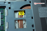 Je kunt de heat pipe ziet, maar de fan niet.