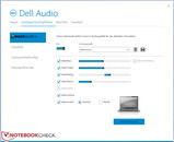 De gebruiker kan de luidspreker en microfoon calibreren via Dell's audio software.