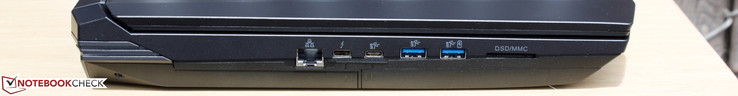Linkerkant: Gigabit RJ-45, 2x USB 3.1 Type-C + Thunderbolt 3, 2x USB 3.0