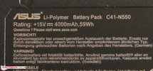 De batterij heeft een capaciteit van 59 Wh (screenshot: N550JV-CN201H GT 750M).
