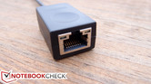 Het business-uiteinde van de ThinkPad Ethernet Expansion Cable...