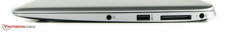 Rechts: gecombineerde audiopoort, 1x USB 3.0, docking poort