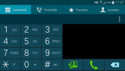 De telefonie app ziet er een beetje uit als Windows Phone en werkt ook in landschapsmodus.