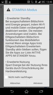 Om de batterijduur te verlengen kun je de STAMINA modus activeren, maar deze is minder radiaal dan die van Samsung of HTC.