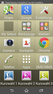 Sony voorziet de smartphone van een simpel home screen.