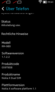 Ons test model wordt geleverd met Nokia X Software Platform (V 1.1).