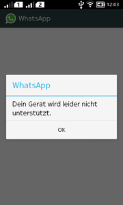 De geïnstalleerde WhatsApp APK startte niet op.