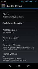 Het nu wat oudere Android 4.2.2 stuurt de Desire 310 aan.
