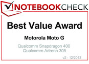 Beste Prijs/Kwaliteit in December 2013: Motorola Moto G