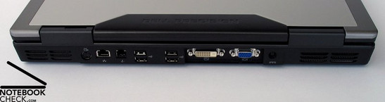 Achterkant: Ventilator, S-Video, LAN, Modem, 4xUSB, DVI-D, VGA, Sroomvoorziening, Ventilator