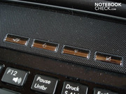Vier handige hotkeys boven het toetsenbord, onder meer voor het uitschakelen van het touchpad