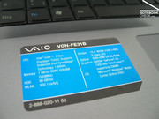 Sony Vaio VGN-FE31B view