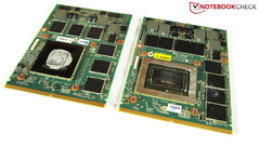 GTX 560M (links) vs. GTX 580M (rechts)