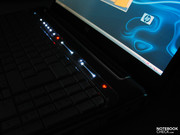 De sneltoetsen boven het toetsenbord vallen vooral op in donkere omgevingen.