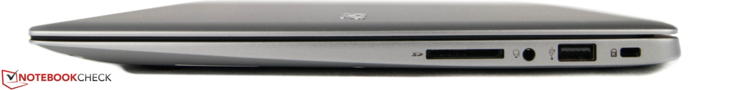 Rechterkant: SD kaartlezer, gecombineerde audiopoort, 1x USB 2.0, Kensington Lock