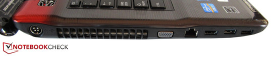 Links: voeding, VGA, RJ-45 Gigabit-LAN, HDMI, USB 3.0, USB 2.0