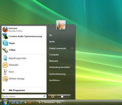 Het start menu van Windows Vista met handige zoekbalk