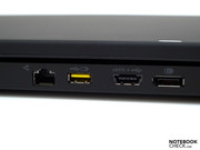 LAN, Powered USB, gecombineerde USB/eSATA en DisplayPort