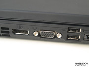 Video poorten links: Display poort, VGA.